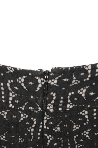 Corey Lynn Calter Womens Cotton Lace Embroidered Scallop Hem Shorts Black Size 2