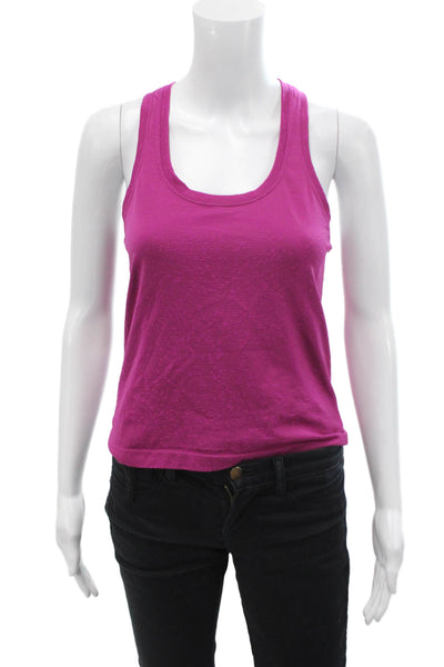 Lululemon Womens Textured Scoop Neck Sleeveless Tank Top Magenta Pink Size S