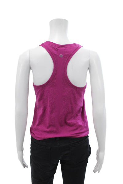 Lululemon Womens Textured Scoop Neck Sleeveless Tank Top Magenta Pink Size S