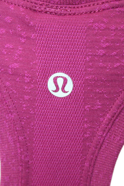 Lululemon Womens Textured Scoop Neck Sleeveless Tank Top Magenta Pink Size S