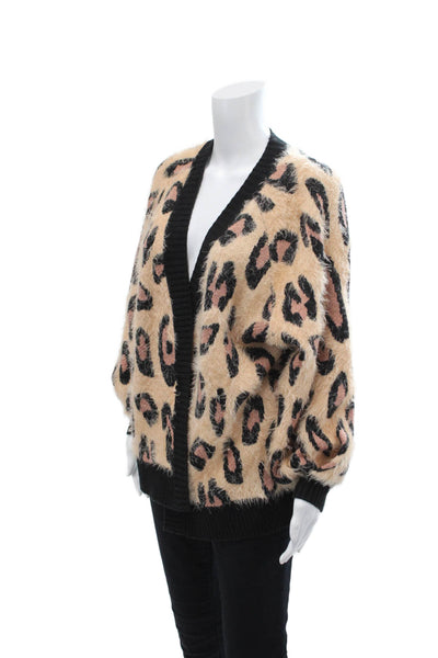 MINKPINK Womens Animal Print Long Sleeve Open Front Cardigan Multicolor Size XS