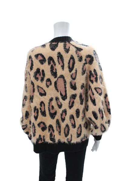 MINKPINK Womens Animal Print Long Sleeve Open Front Cardigan Multicolor Size XS