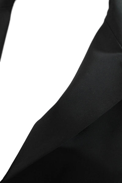 Elizabeth and James Womens Ruched Quarter Sleeve One Button Blazer Black Size 2