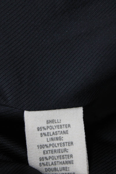 Elizabeth and James Womens Ruched Quarter Sleeve One Button Blazer Black Size 2