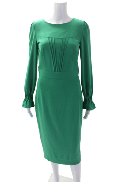 BGL Womens Long Sleeves Mid Calf Pencil Dress Green Size EUR 38