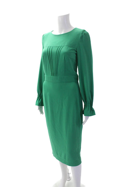 BGL Womens Long Sleeves Mid Calf Pencil Dress Green Size EUR 38