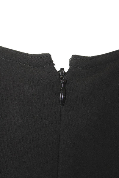 St. John Womens Short Sleeves Draped Knee Length Dress Black Size 6