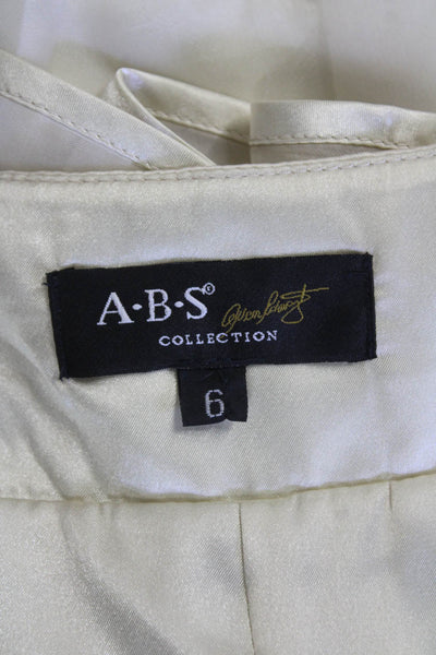 ABS Allen Schwartz Collection Womens Silk Tiered A Line Dress Beige Size 6