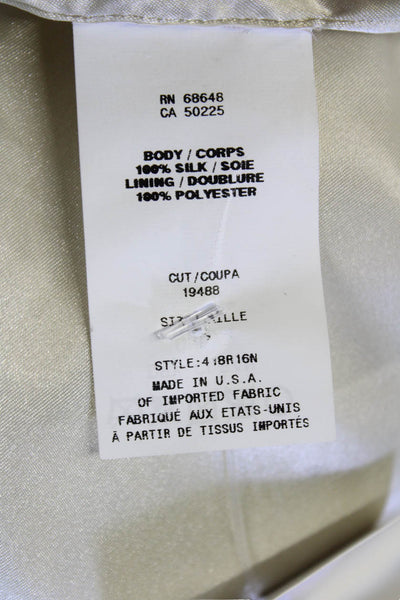 ABS Allen Schwartz Collection Womens Silk Tiered A Line Dress Beige Size 6