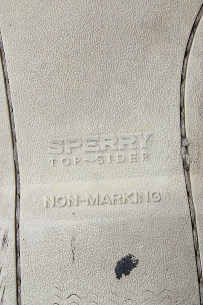 Sperry Top Sider Mens Leather Lace Up Boat Shoes Black White Size 12 Medium