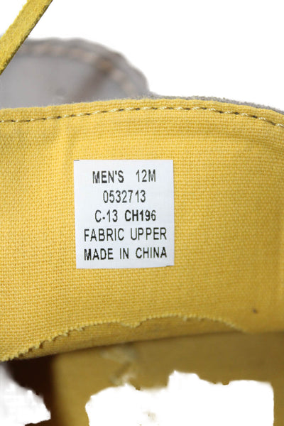 Sperry Top Sider Mens Slide On Boat Shoes Grey Yellow Size 12 Medium
