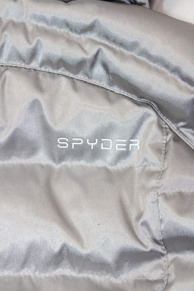 Spyder Girls Iridescent Zipper Detail Zippered Pocket Winter Jacket Gray Size 3