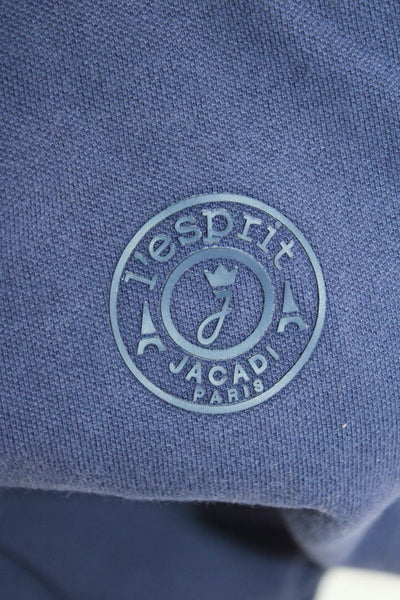 Jacadi Boys Cotton Short Sleeve Striped Detail Polo Shirt Blue Size 5