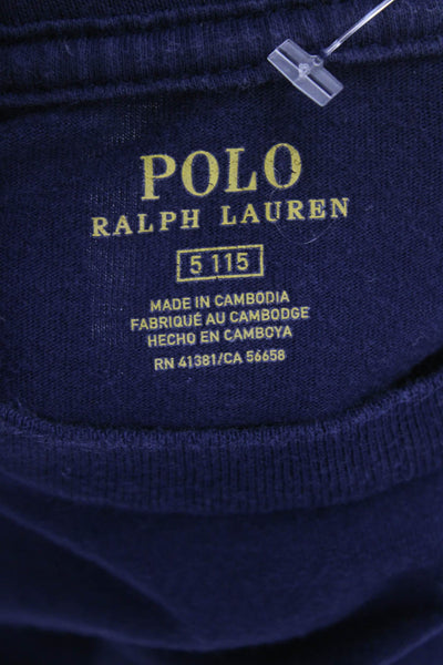 Polo Ralph Lauren Boys Cotton Crew Neck Long Sleeve Casual Top Blue Size 5