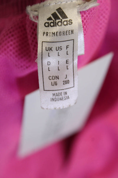 Adidas Womens Pocketed Side Striped Detail Lined Athletic Shorts Pink Size L