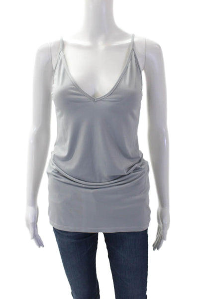 Kyle x Shaihda Womens Spaghetti Strap V-Neck Fitted Tank Top Gray Size S