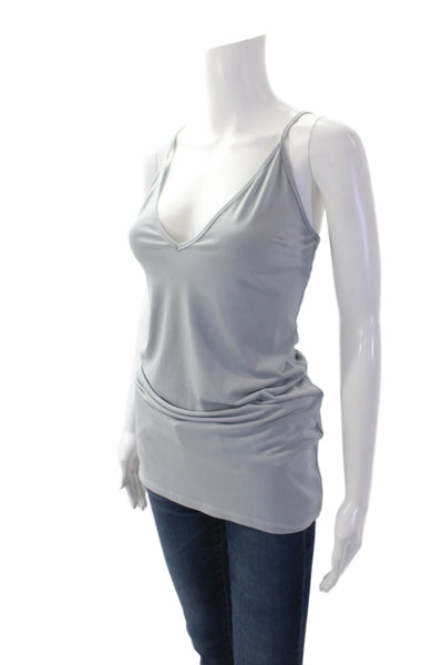 Kyle x Shaihda Womens Spaghetti Strap V-Neck Fitted Tank Top Gray Size S