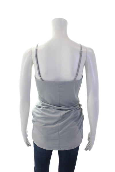 Kyle x Shaihda Womens Spaghetti Strap V-Neck Fitted Tank Top Gray Size S