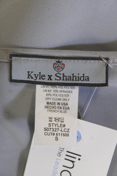 Kyle x Shaihda Womens Spaghetti Strap V-Neck Fitted Tank Top Gray Size S