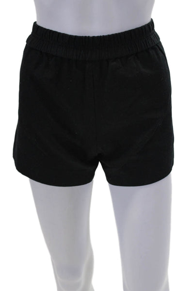 J Crew Womens Elastic Waistband Twill Short Shorts Black Cotton Size XS