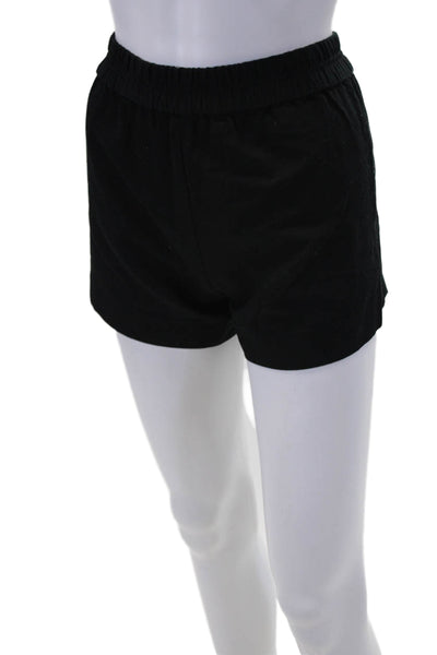 J Crew Womens Elastic Waistband Twill Short Shorts Black Cotton Size XS