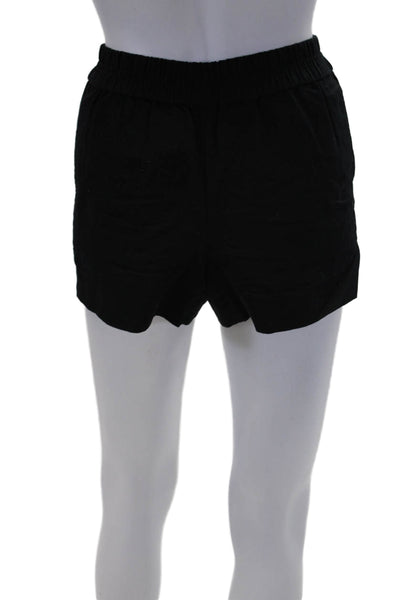 J Crew Womens Elastic Waistband Twill Short Shorts Black Cotton Size XS