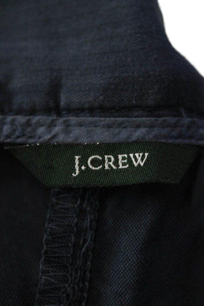 J Crew Womens Zipper Fly Mid Rise Chino Short Shorts Navy Cotton Size 2
