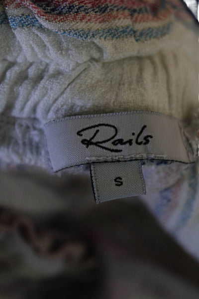 Rails Womens Drawstring Mid Rise Striped Short Shorts White Multi Size Small
