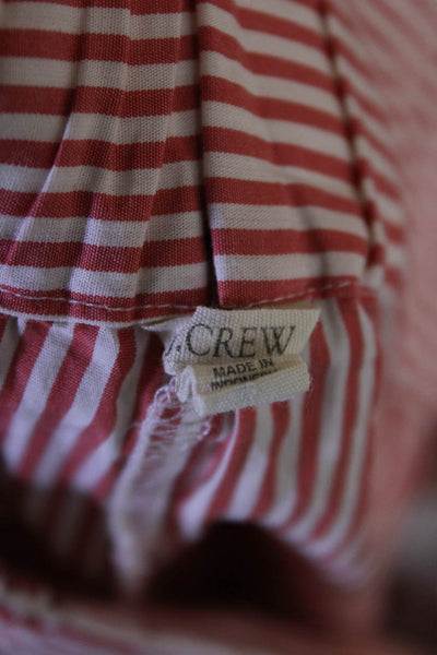 J Crew Womens Elastic Waistband Striped Short Shorts Red White Cotton Size XS