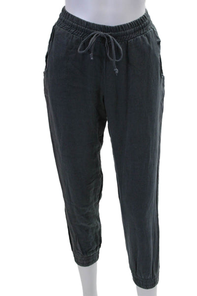 Bella Dahl Womens High Rise Drawstring Woven Jogger Pants Gray Size Small