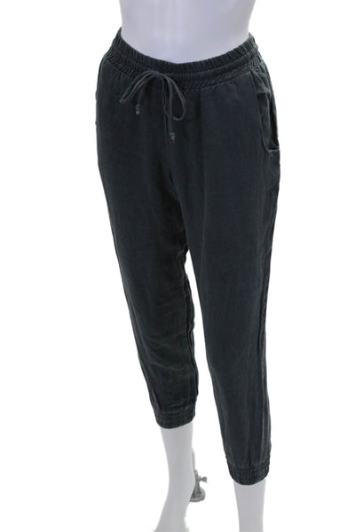 Bella Dahl Womens High Rise Drawstring Woven Jogger Pants Gray Size Small