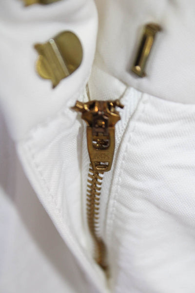 J Crew Womens Zipper Fly Mid Rise Chino Short Shorts White Cotton Size 2