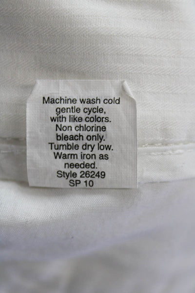 J Crew Womens Zipper Fly Mid Rise Chino Short Shorts White Cotton Size 2