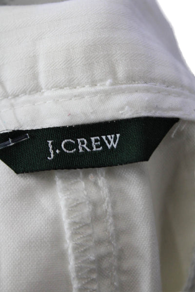 J Crew Womens Zipper Fly Mid Rise Chino Short Shorts White Cotton Size 2