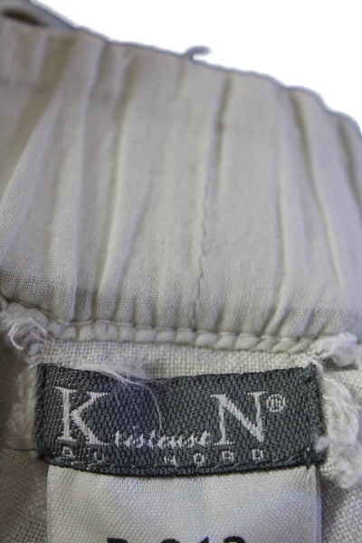 Kristensen Du Nord Womens Drawstring Mid Rise Linen Short Shorts Gray Size 0