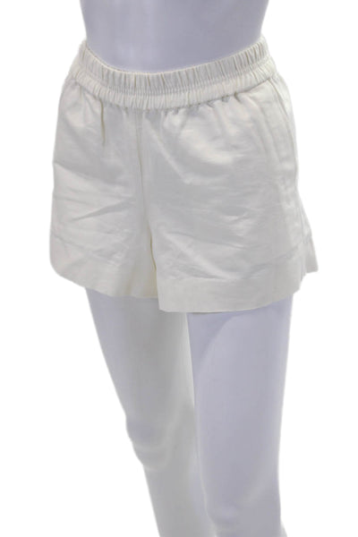 J Crew Womens Elastic Waistband Twill Short Shorts White Cotton Size XS