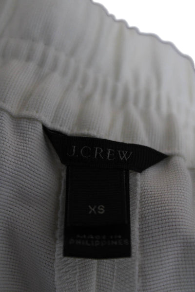 J Crew Womens Elastic Waistband Twill Short Shorts White Cotton Size XS