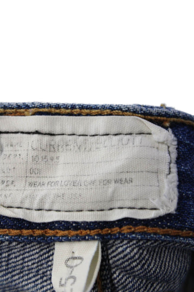 Current/Elliott Womens Zipper Fly Distressed Denim Shorts Blue Size 25