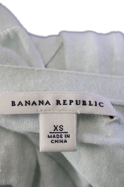 Banana Republic Womens Button Front V Neck Knit Cardigan Sweater Blue Size XS