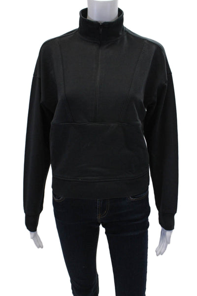 Richer Poorer Womens Cotton Half Zip Collar Long Sleeve Sweatshirt Black Size XS