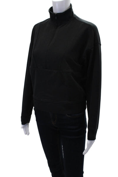 Richer Poorer Womens Cotton Half Zip Collar Long Sleeve Sweatshirt Black Size XS
