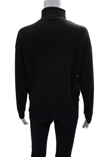 Richer Poorer Womens Cotton Half Zip Collar Long Sleeve Sweatshirt Black Size XS