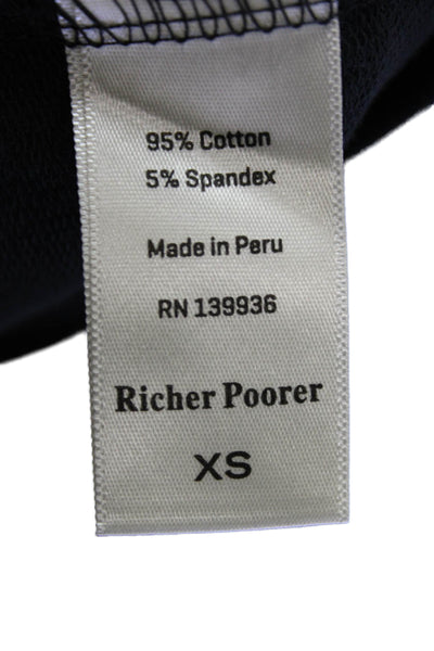 Richer Poorer Womens Cotton Half Zip Collar Long Sleeve Sweatshirt Black Size XS