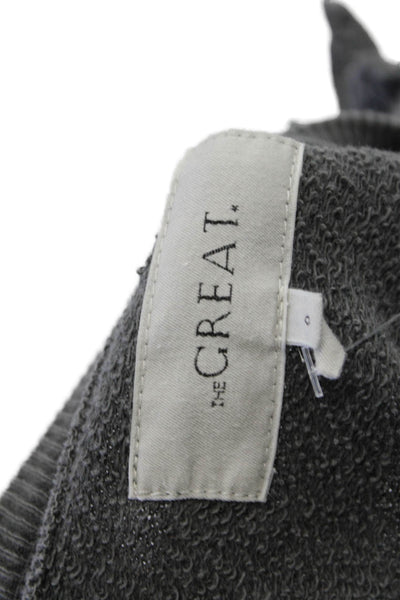 The Great Womens Cotton Lace Detail Pullover Sweatshirt Top Gray Size 0
