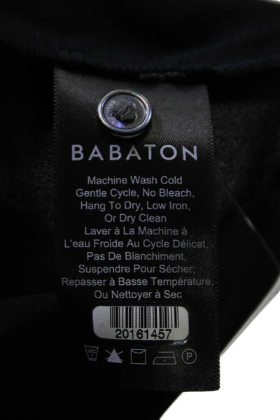 Babaton Womens Lace Collared Long Sleeve Button Up Blouse Top Black Size S