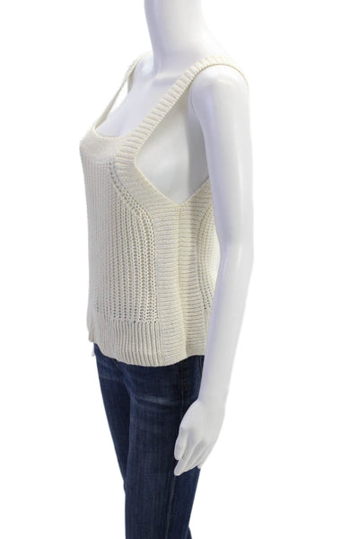 Wilfred Womens Linen Blend Square Neck Knit Tank Top Cream Size S