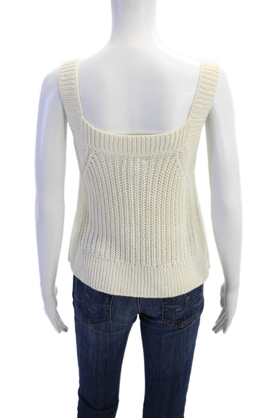 Wilfred Womens Linen Blend Square Neck Knit Tank Top Cream Size S