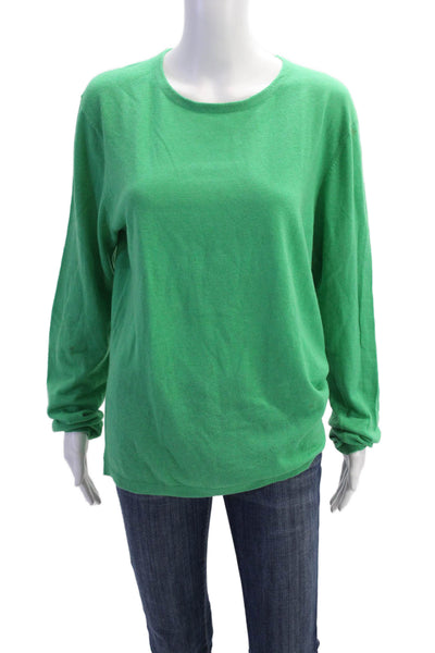 Theory Womens Cashmere Blend Pullover Sweater Top Green Size M