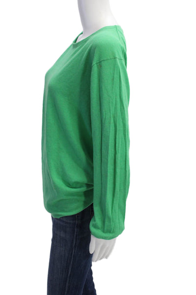 Theory Womens Cashmere Blend Pullover Sweater Top Green Size M