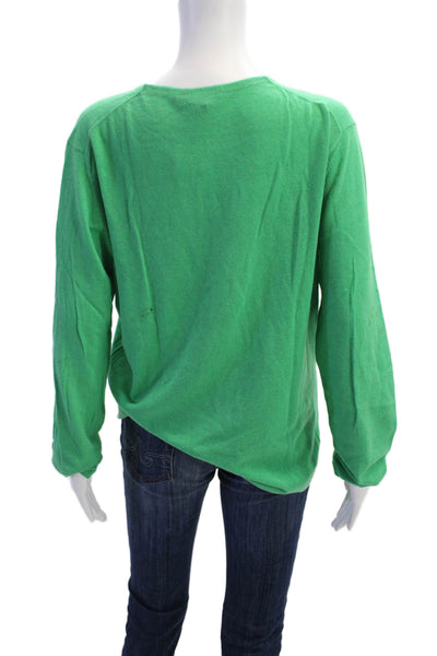 Theory Womens Cashmere Blend Pullover Sweater Top Green Size M